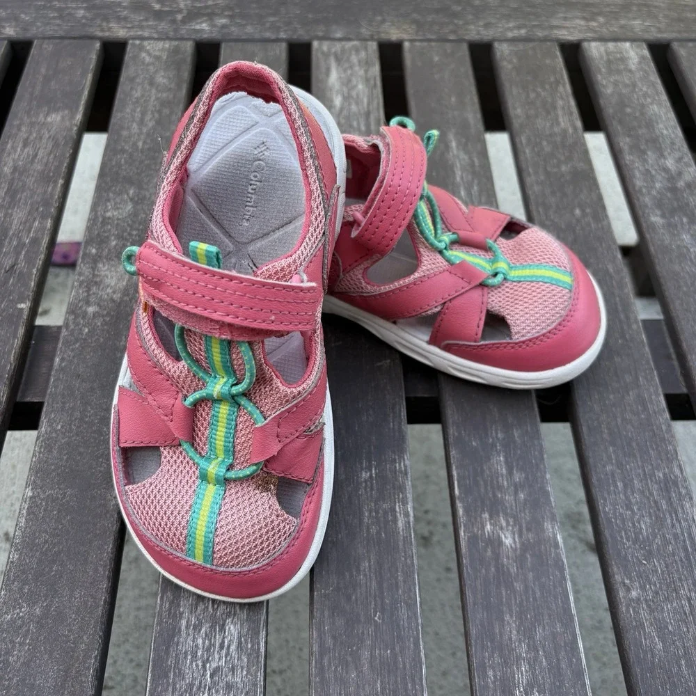 Columbia Kids 13 Pink Techsun Wave Sandals Gorpcore Hiking Water Shoes Hook Loop